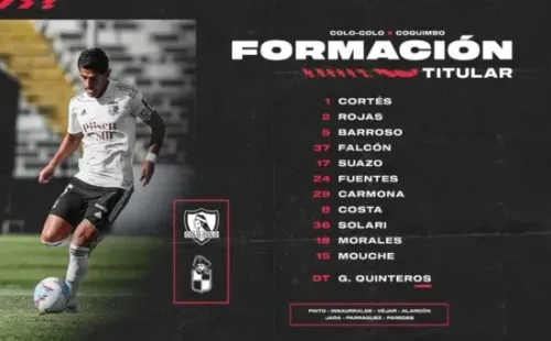 El once inicial del Cacique ante Coquimbo Unido. | Foto: Colo Colo