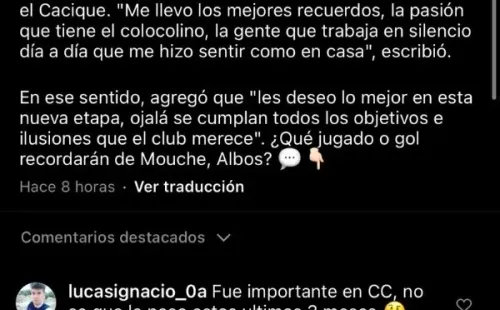 El mensaje de Pablo Mouche
