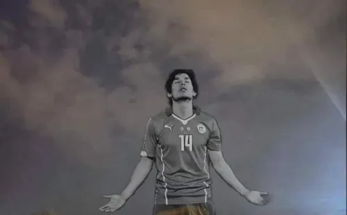 Matías y la previa a su gol de penal a Argentina en la final de la Copa América 2015. | Foto: Archivo.