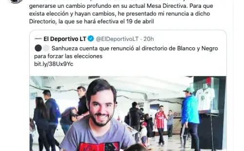José Miguel Sanhueza deja la mesa directiva