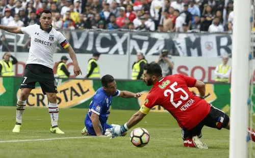 Uno de los tantos goles de Paredes a Herrera