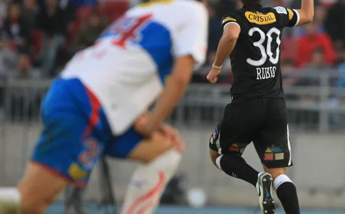 Diego Rubio y uno de sus goles en Colo Colo