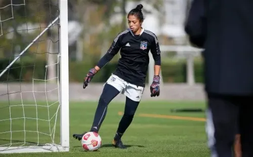 Stefany Castaño en el entrenamiento de hoy
