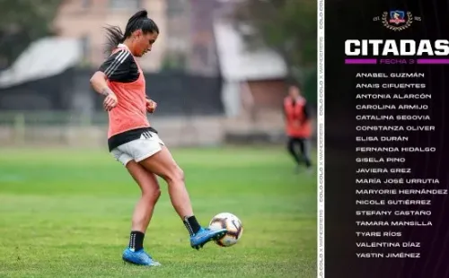 Las nominadas para enfrentar a Wanderers. | Fuente: Colo Colo femenino.