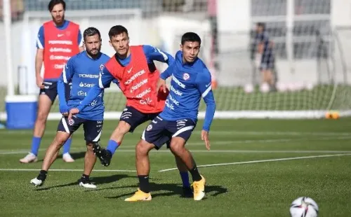 La selección chilena en el entrenamiento de este martes
