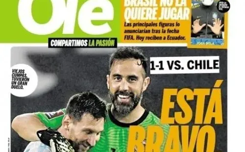 Claudio Bravo fue portada en Argentina / FOTO: Diario Olé
