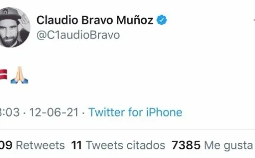 El golero también se sumó a las muestras de apoyo para el mediocampista danés. Fuente: Captura.