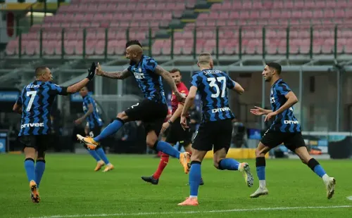 Arturo Vidal en sus últimos festejos con el Inter | Foto: archivo
