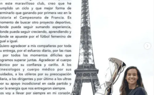 El comunicado de Endler oficializando su partido del PSG. | Foto: Captura.