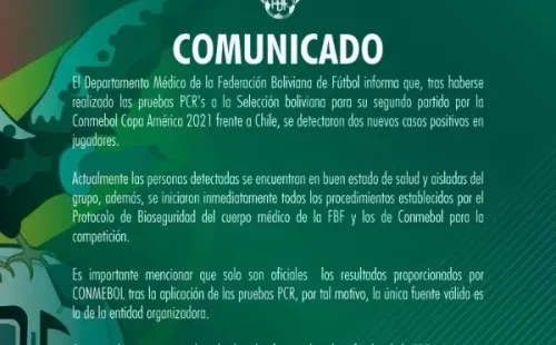 El primer comunicado de la FBF.