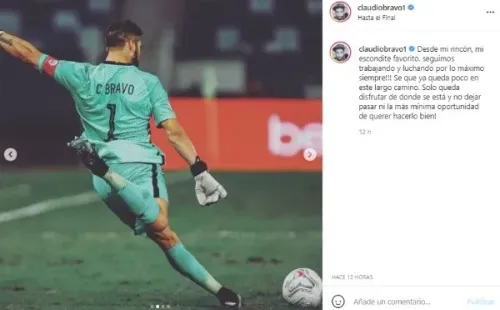 La publicación de Claudio Bravo en su Instagram. | Foto: Captura.