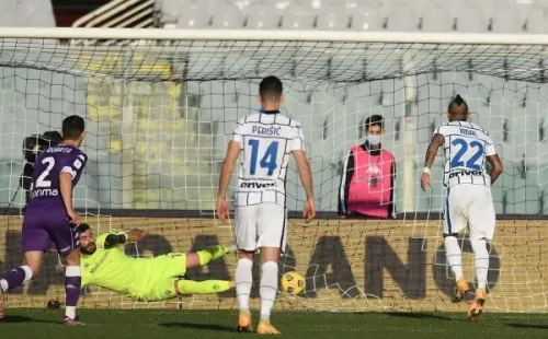 El Rey y su gol a la Fiorentina por Copa Italia. Fuente: Getty Images.
