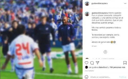 La sentida despedida de Gustavo Biscayzacú a la partida de Santiago “Morro” García. | Foto: Captura Instagram.