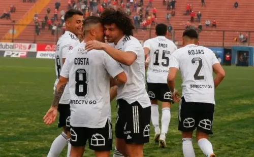 Falcón mandó el balón al fondo de la red tras buen centro de Costa. Fuente: Agencia UNO.