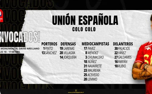 Unión Española entregó la lista de citados | Foto: captura