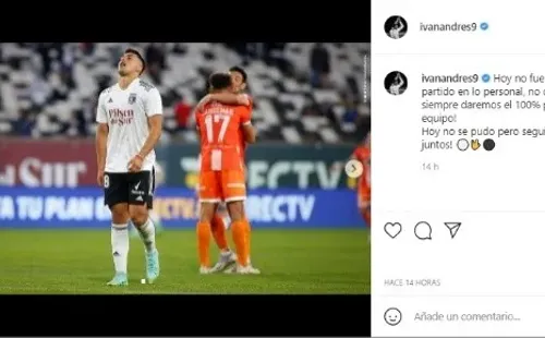 El mensaje de Iván Morales en su Instagram personal tras la derrota ante Cobresal. | Foto: Captura.