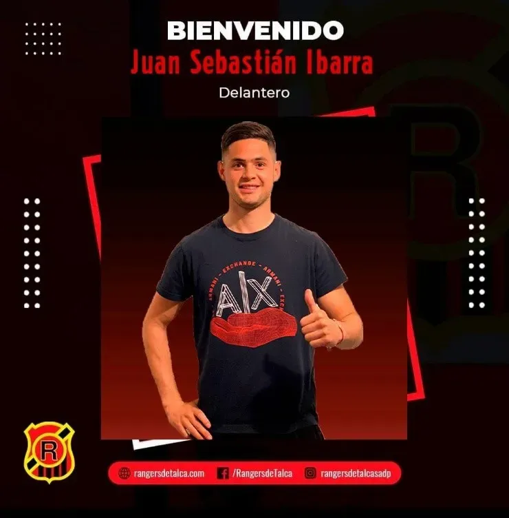Juan Sebastián Ibarra presentado en Rangers de Talca. (Foto:@Rangersdetalca_)