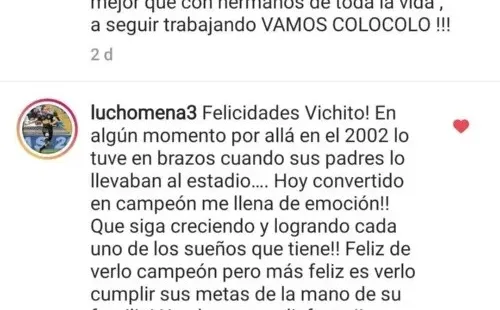 El mensaje de Luis Mena a Vicente Pizarro. | Foto: Captura.