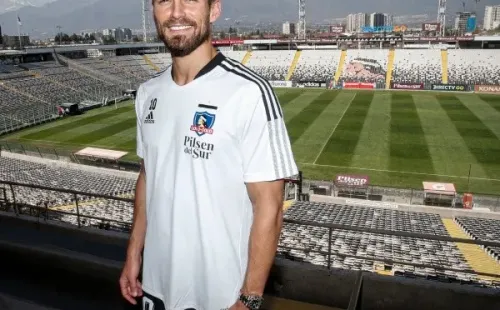 Christian Santos en el estadio Monumental