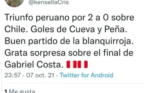 Gabriel Costa recibe buenos comentarios tras su actuación ante Chile.