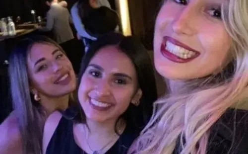Las parejas de los jugadores tambien festejaron. | Foto: Captura.