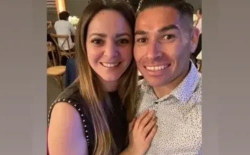 Óscar Opazo llegó junto a su pareja e hijas a celebrar. | Foto: Captura.