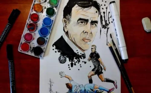 Mauricio Oyanedel dedicó una pintura a Gustavo Quinteros.