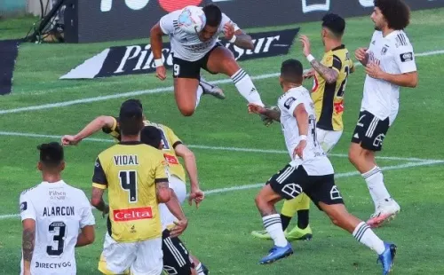Este gol de cabeza de Parraguez a Coquimbo debe ser uno de los más gritados del último tiempo. | Foto: Agencia UNO.