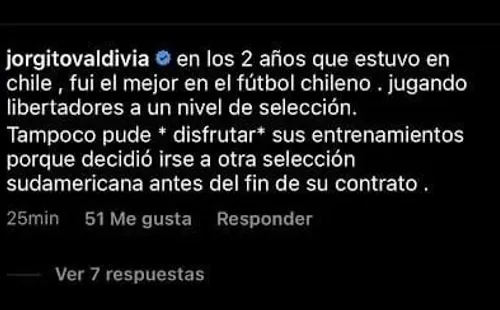 El mensaje de Jorge Valdivia para contestar las declaraciones de Reinaldo Rueda / FOTO: Instagram