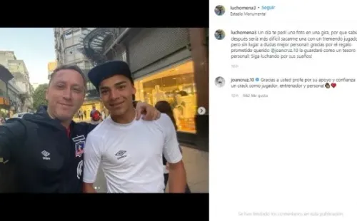 La publicación de Luis Mena y la respuesta de Joan Cruz. | Foto: Captura.