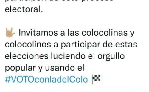 El llamado del Club Social y Deportivo Colo Colo a votar en estas elecciones / FOTO: Twitter