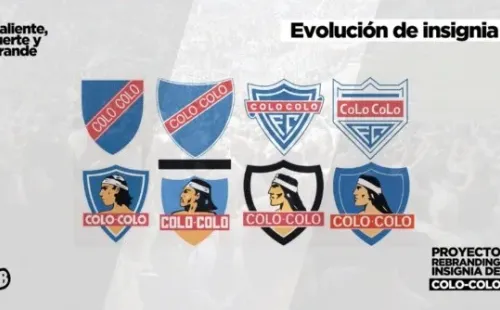 Insignias de Colo Colo a lo largo de la historia.