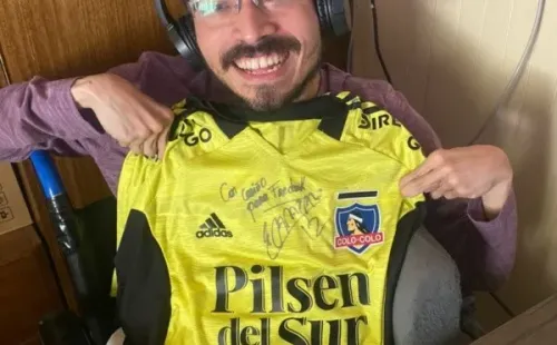 Frederik con la camiseta de Omar Carabalí. | Foto: Twitter.