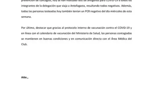Colo Colo informó resultados de exámenes antes de viajar a Antofagasta.
