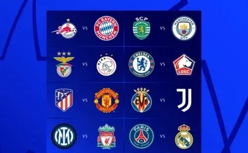 Las llaves de octavos de final de la Champions League.