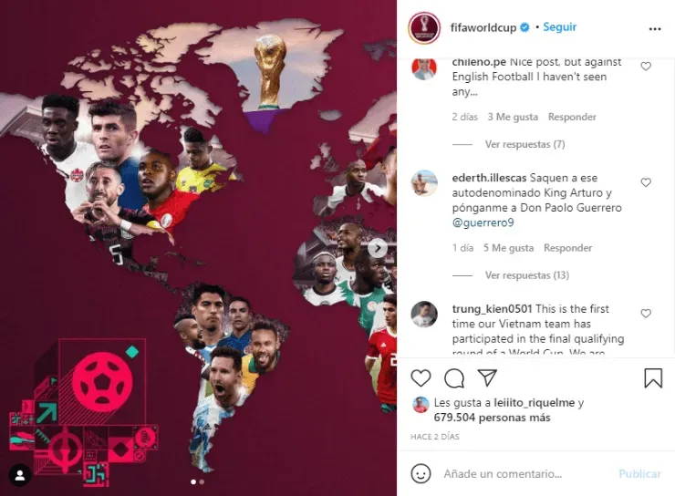 Hinchas peruanos criticaron foto de la FIFA con Arturo Vidal. (Foto: Captura)