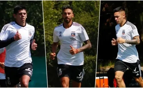Los tres refuerzos albos ya están bajo las órdenes de Gustavo Quinteros en la pretemporada. | Foto: Colo Colo.