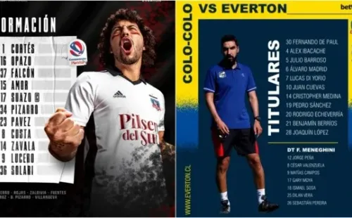 Las formaciones de Colo Colo y Everton para esta tarde.