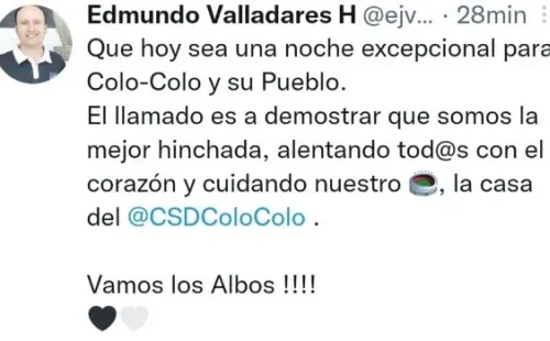 La arenga de Edmundo Valladares a Colo Colo
