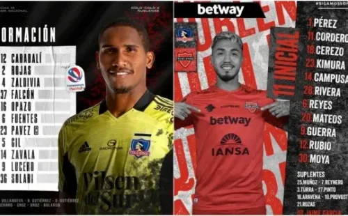 La formación de Colo Colo y Ñublense para esta tarde.