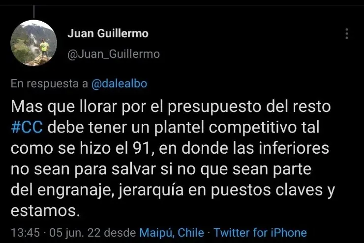 Hinchas de Colo Colo dan su receta para volver a ganar una Libertadores | Captura de pantalla Twitter