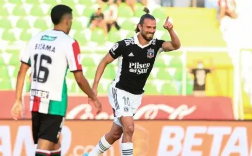 Christian Santos marcó su primer y único gol en Colo Colo ante Palestino | Imagen: Agencia Uno