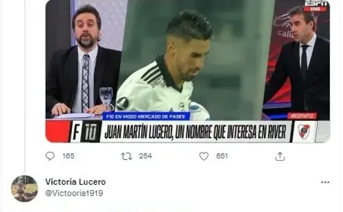 El mensaje de Victoria Lucero en su Twitter personal. | Foto: Captura.