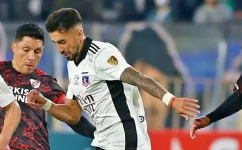 Lucero le anotó un gol a River Plate en la fase de grupos de la presente Copa Libertadores 2022. | Foto: Colo Colo.