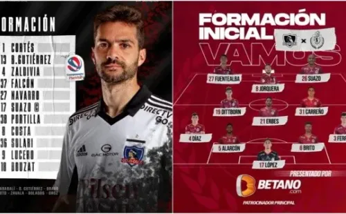 Formaciones alba y granate para esta tarde. | Foto: Colo Colo y La Serena.