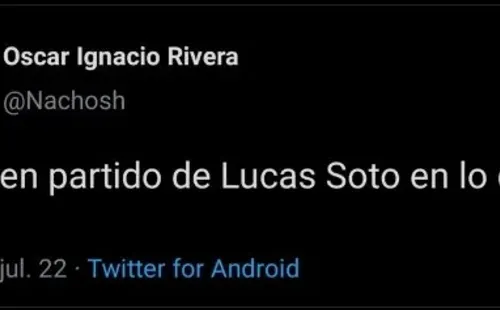 Hinchas enloquecen con el partido de Lucas Soto | Imagen: Twitter