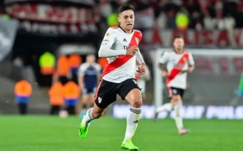 Pablo Solari mostro cositas interesantes en su debut con River Plate. | Foto: Getty Images.
