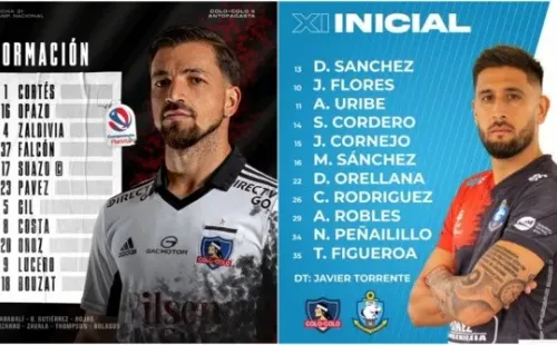 Las oncenas de Colo Colo y Antofagasta para esta tarde. | Foto: