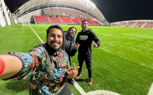 El equipo viajero de Dale Albo: Sebastián Munizaga, Edson Figueroa y Guillermo Salazar