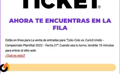 Así estaba pasada las 12:00 horas la fila virtual para comprar una entrada para el Colo Colo vs Curicó Unido. | Foto: Captura.